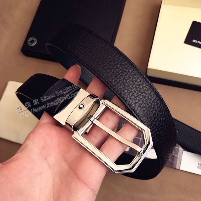 MONTBLANC皮帶 萬寶龍米蘭時裝周新款 專櫃原單 MONTBLANC男士牛皮腰帶  xfp2130